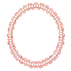 Obraz premium Watercolor Circular Pearl and Lace Border