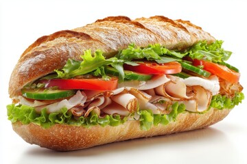 New sandwich on white background