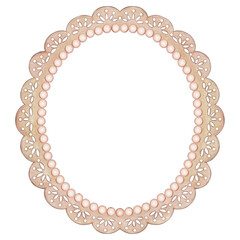 Obraz premium Watercolor Ornate Scalloped Pearl Frame