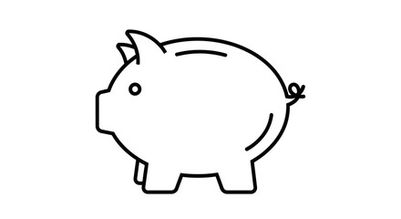 Obraz premium Piggy bank line icon for saving money, financial planning, banking, and investment. Minimalist outline illustration of a finance symbol.