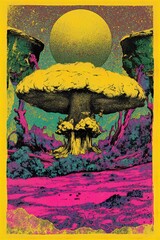 A cutout poster about nuclear war