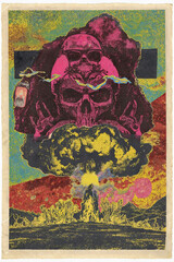 A cutout poster about nuclear war