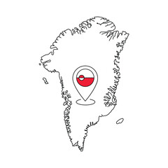 Greenland Location Icon. Vector Design