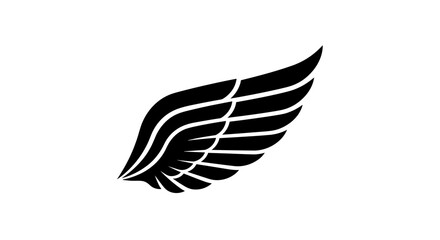 Obraz premium Stylized Black Wing Graphic Design Element.