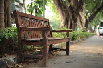 Obraz premium Parkside wooden seating