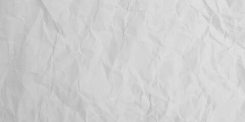 Obraz premium White clean crumpled paper background. Horizontal crumpled empty paper template for posters and banners. Vector illustration