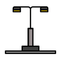 Street Light Line Icon &ndash; Urban Lighting Editable Stroke