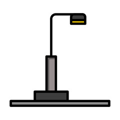Street Lamp Line Icon &ndash; City Street Editable Stroke