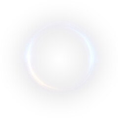 Circular neon disc with glowing light, twirling rays, and vibrant energy.