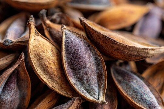 Patterned backdrop of dried shisham seed pods