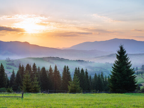 sunrise in the mountains - Powered by Adobe