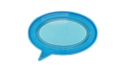 3D Blue Speech Bubble Icon with Oval Shape