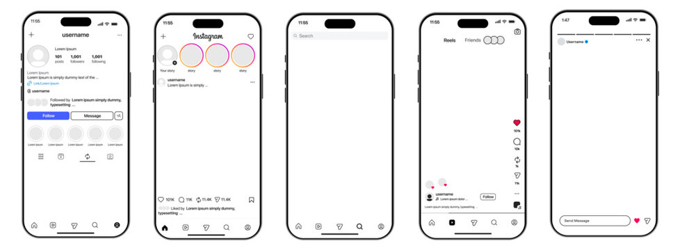Instagram post feed frame mockup with smartphone Iphone 16 pro max mock up template design, social media instagram carousel post template, mobile app scroll frame pages.