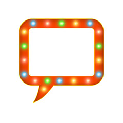 Fototapeta premium Vintage illuminated frame border with neon bulb lights rendered as PNG cutout ideal for creating carnival posters, bar show promotions, themed party designs and entertainment marketing visuals 