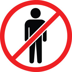 No Entry Human Prohibition Sign Forbidden Person Symbol