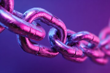 Purple backdrop featuring chain abstract art