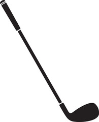Golf club silhouette icon, close up of iron or wedge golf club flat vector, golf club icon, golf stick for sports apps, vector illustration