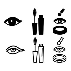 Professional Eye Makeup Silhouette Pack: Eyelashes and Brows Vector Collection 
Creative Beauty and Cosmetics Eye Makeup Silhouettes for Fashion Design 
Modern Eyelash and Eyebrow Silhouette Set