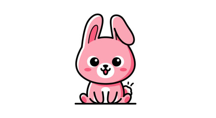 Fototapeta premium Cartoon pink bunny illustration