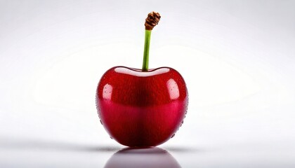 Fresh Red Cherry on White Background.