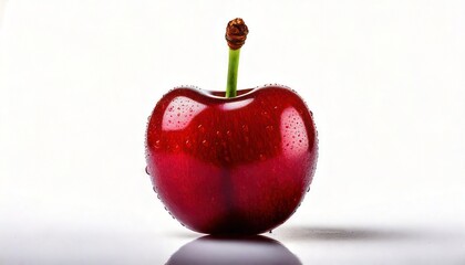 Fresh Red Cherry on White Background.
