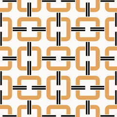 Obraz premium Mid Century Seamless Pattern. 70 s Retro Digital Paper. Vector Illustration. 