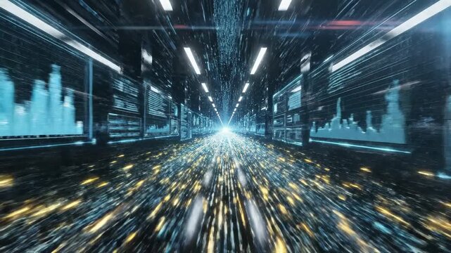 Data Stream Tunnel - Navigating the Digital Information Highway.