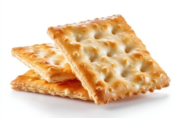Saltine crackers against a blank white backdrop