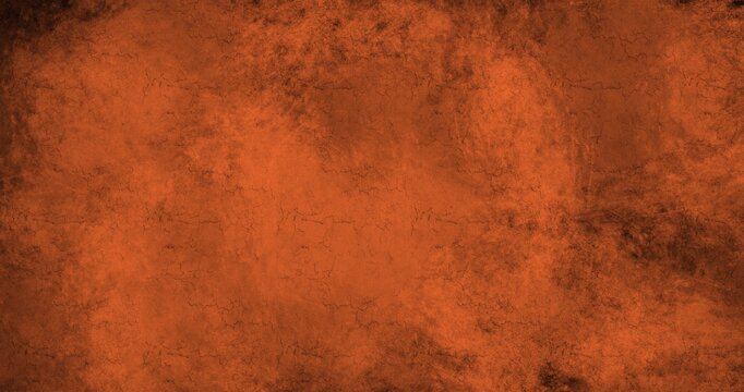 Burnt orange abstract background. Soft textured surface with subtle cracks and aged effect. Warm and rustic artistic design. Earthy and rich tones. Background design