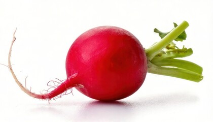 Fresh Red Radish with Green Leaves.