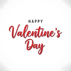 Happy valentine's day wishes greeting card with red cursive text