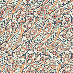 floral vector illustration in damask style. ethnic background