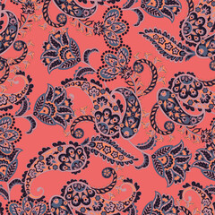 Vintage floral paisley vector seamless background suitable for various design projects.
