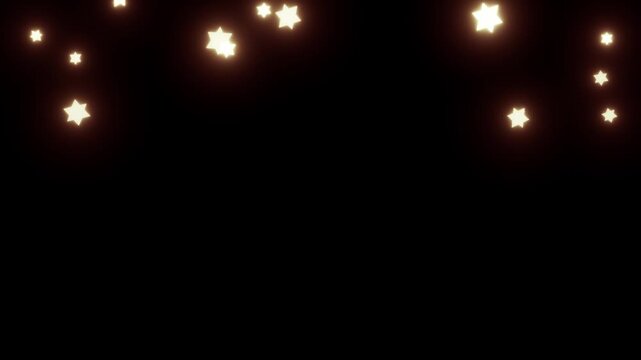 光って少し回転しながら降り注ぐ六芒星