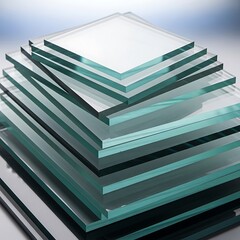 Stack of glass sheets with varying transparency and thickness