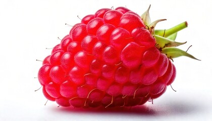 Fresh Ripe Raspberry Fruit on White Background.