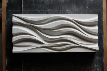 Fototapeta premium No 0948 crafted from white painted wood placed on a black sprayed wooden board as a backdrop