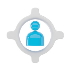 Obraz premium 3D Liquid Glass People Target Icon for Audience Focus