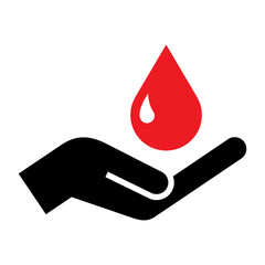 Blood donation icon. Blood donor volunteer sign. World blood donor day symbol.
