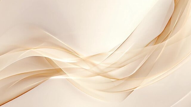 Soft beige abstract flowing curves background design.