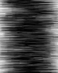abstract black and white glitch texture background with horizontal jagged lines for modern digital design and high contrast monochrome rhythmic pattern