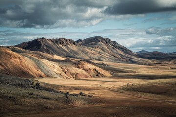 Naklejka premium northern Iceland s volcanic terrain