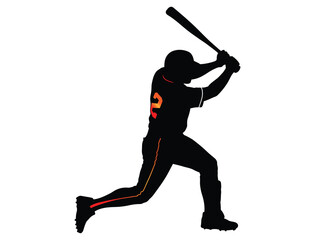 baseball player silhouette vector