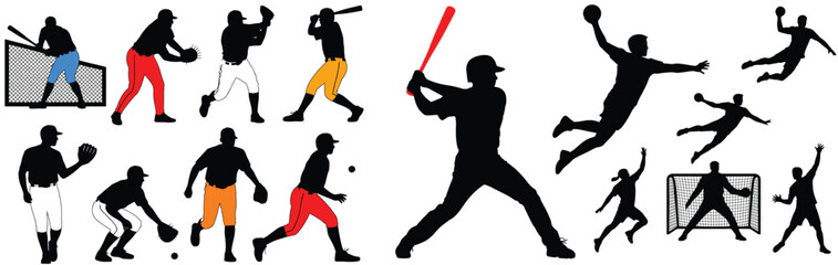 Athlete Sports Action Silhouettes Collection with Dynamic Movement