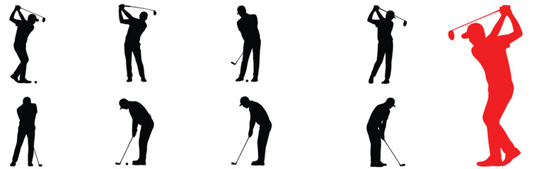 Golf Player Silhouette Collection
