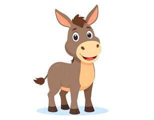Adorable Cartoon Donkey Character Illustration for Childrens Content.