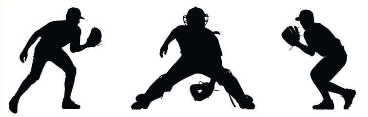 American Football Player Action Silhouettes in Dynamic Sports