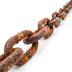 Fototapeta premium rusty chain isolated on white