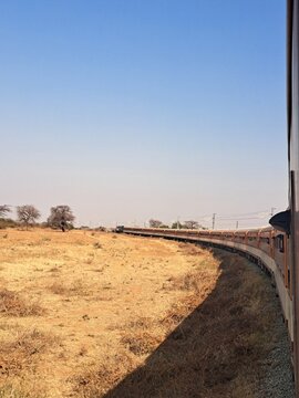 A train passing through rural Tanzania