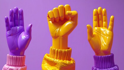 Colorful Hands - A Vibrant Display of Unity and Diversity.